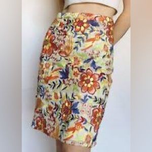 COPY - Anthropologies Straight and Pencil Skirt floral size 4